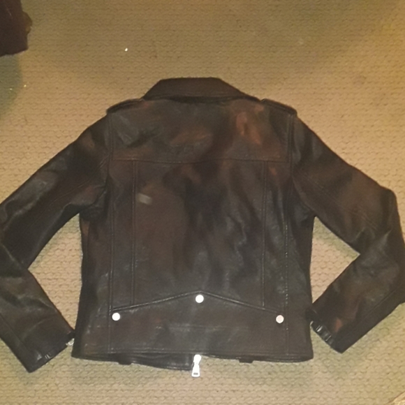 NWT:7 FOR ALL MANKIND GENUINE LEATHER JACKET SZ:SM - Picture 3 of 4
